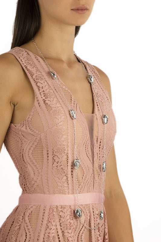 Collana argento lunga elementi incisi