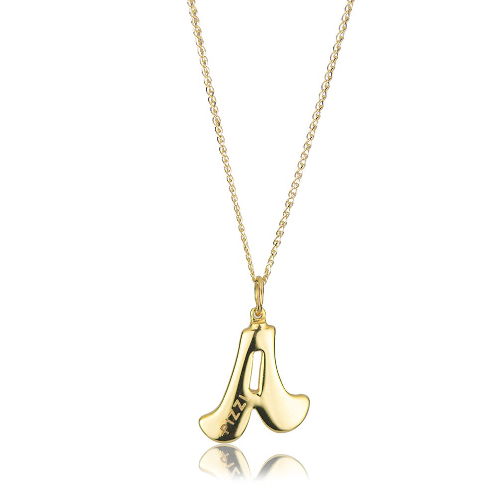 Collana in oro giallo 18kt con iniziale lettera a
