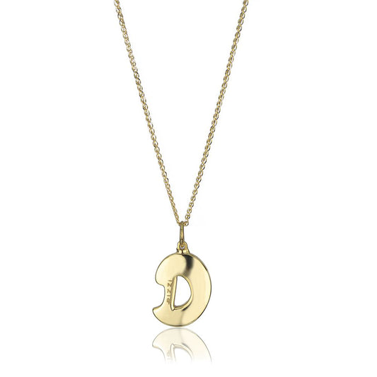 Collana in oro giallo 18kt con iniziale lettera d