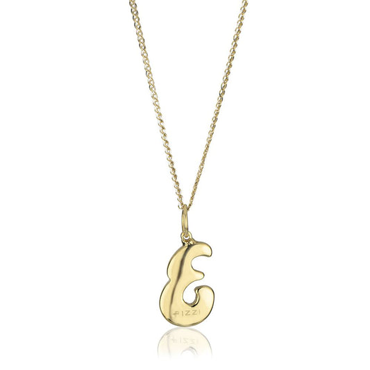 Collana in oro giallo 18kt con iniziale lettera e
