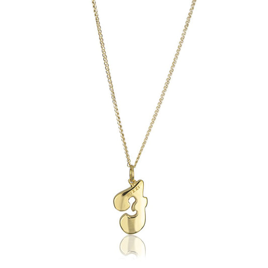 Collana in oro giallo 18kt con iniziale lettera f
