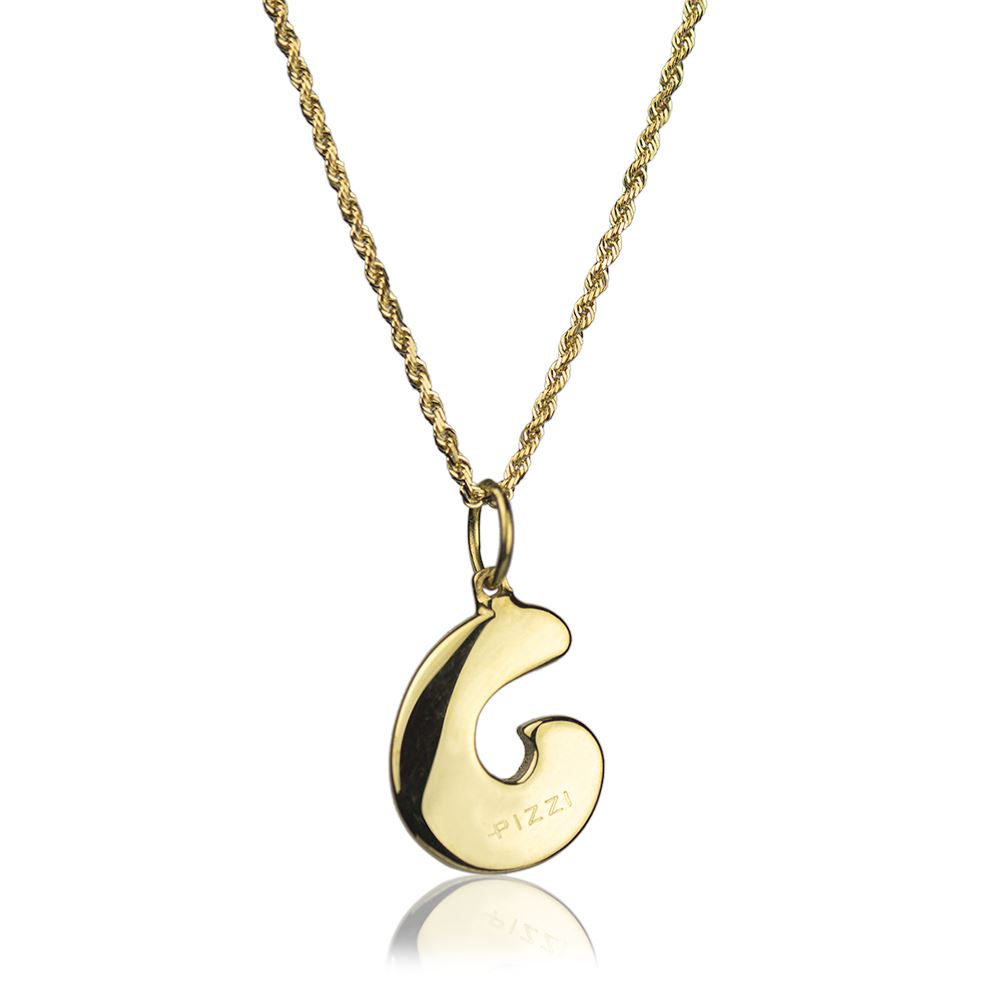 Collana in oro giallo 18kt con iniziale lettera c