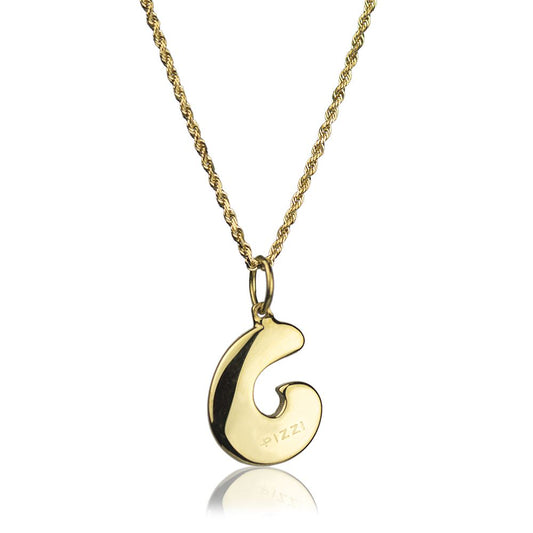 Collana in oro giallo 18kt con iniziale lettera c