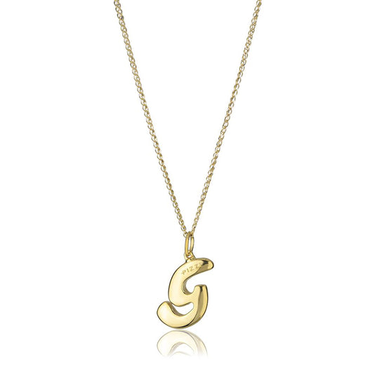 Collana in oro giallo 18kt con iniziale lettera g