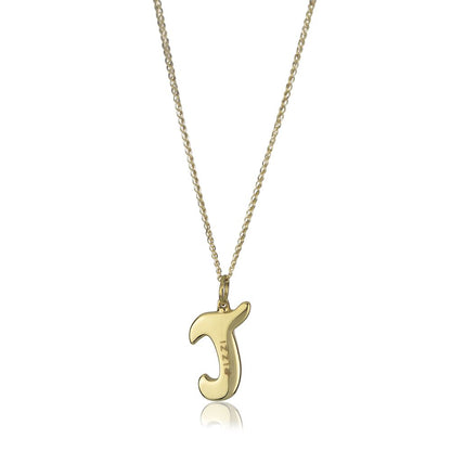 Collana in oro giallo 18kt con iniziale lettera j