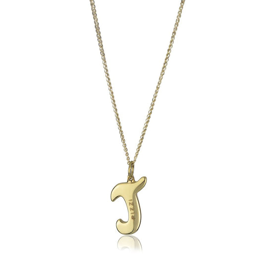 Collana in oro giallo 18kt con iniziale lettera j