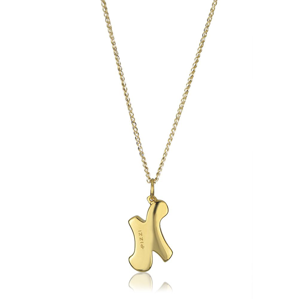 Collana in oro giallo 18kt con iniziale lettera n