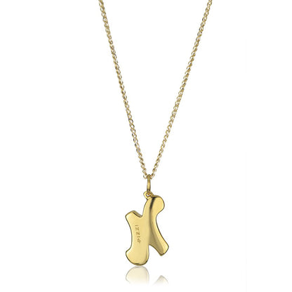 Collana in oro giallo 18kt con iniziale lettera n