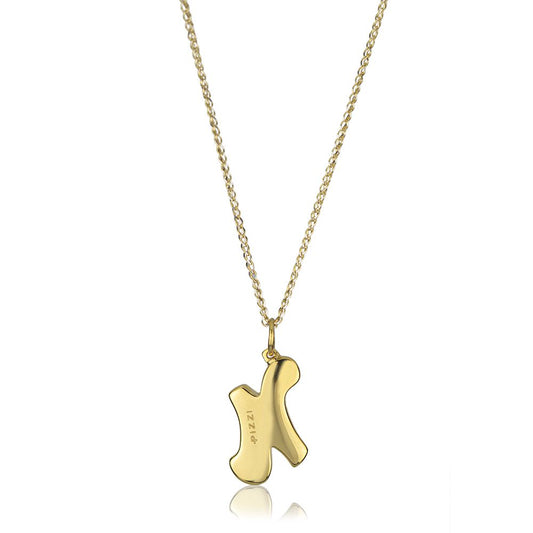 Collana in oro giallo 18kt con iniziale lettera n