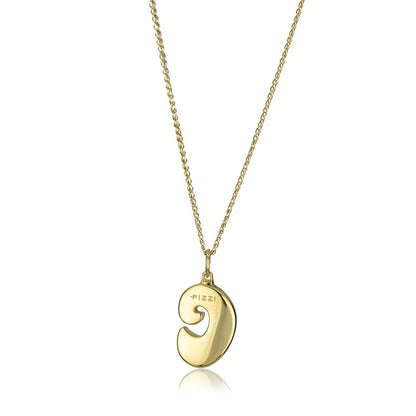 Collana in oro giallo 18kt con iniziale lettera  o