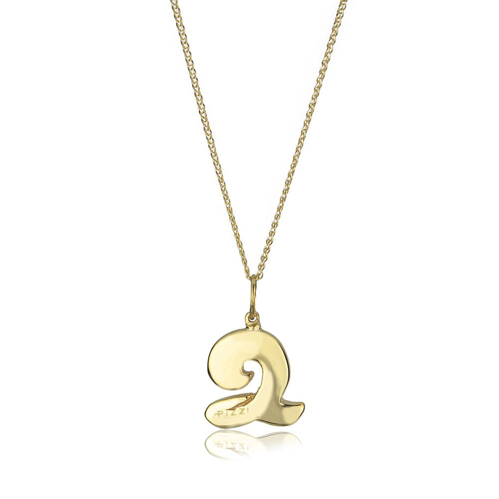 Collana in oro giallo 18kt con iniziale lettera q