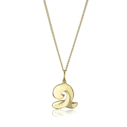 Collana in oro giallo 18kt con iniziale lettera q