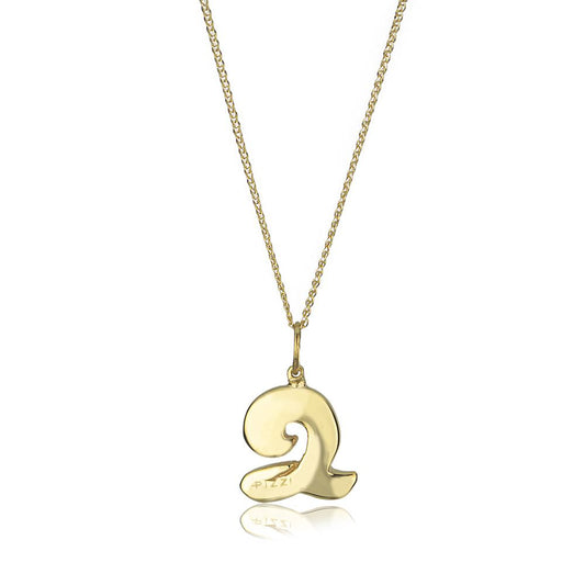 Collana in oro giallo 18kt con iniziale lettera q