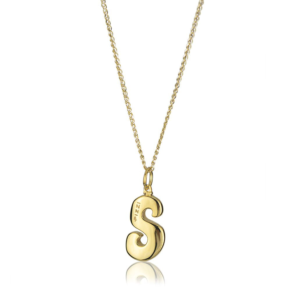 Collana in oro giallo 18kt con iniziale lettera s