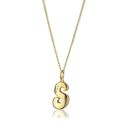 Collana in oro giallo 18kt con iniziale lettera s