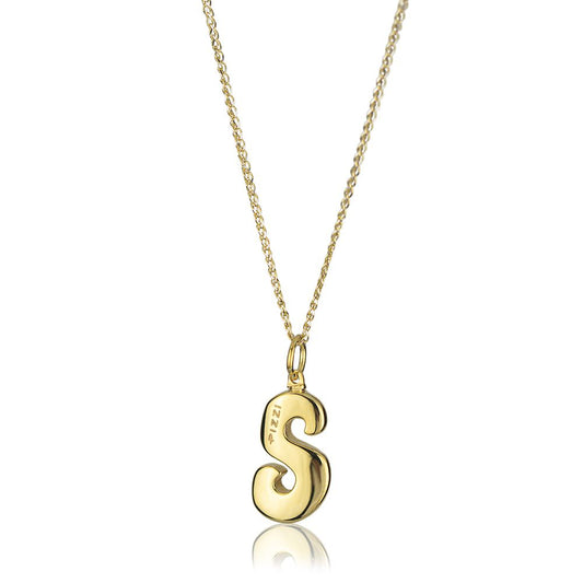 Collana in oro giallo 18kt con iniziale lettera s