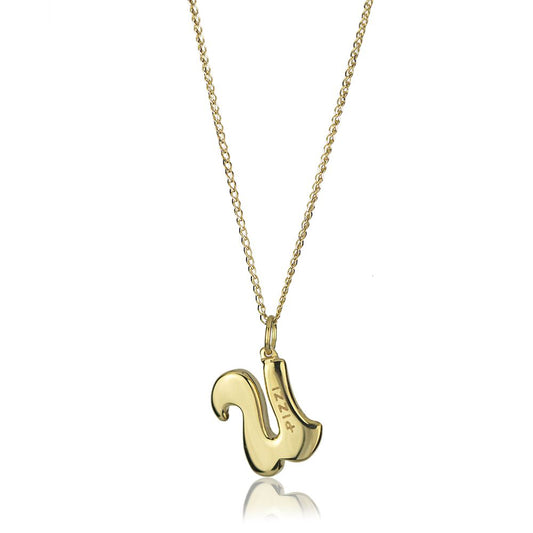 Collana in oro giallo 18kt con iniziale lettera u