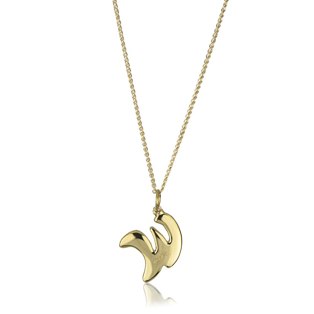 Collana in oro giallo 18kt con iniziale lettera w