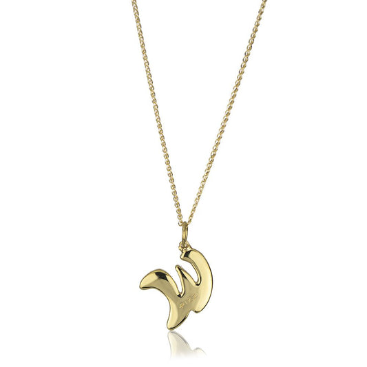 Collana in oro giallo 18kt con iniziale lettera w