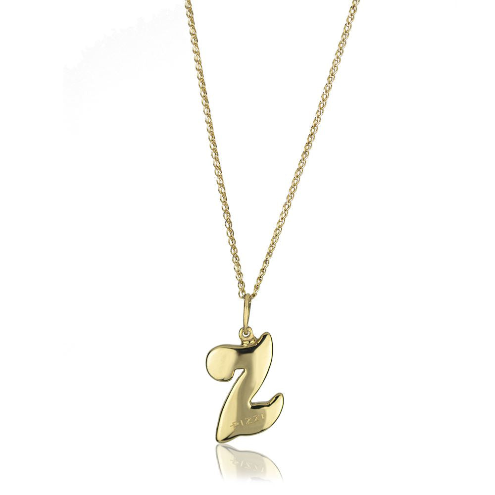 Collana in oro giallo 18k con iniziale lettera z