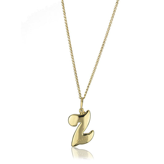 Collana in oro giallo 18k con iniziale lettera z