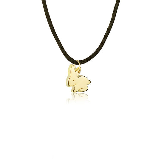 Pendente animals  coniglio in oro giallo 18kt con laccio