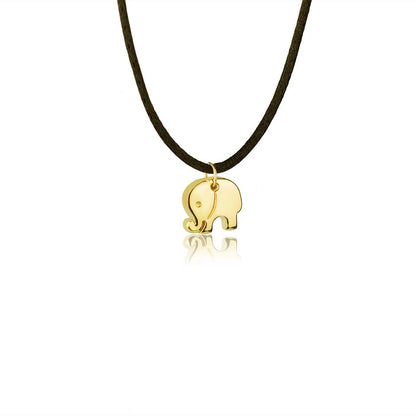 Pendente animals elefante in oro giallo 18kt con laccio