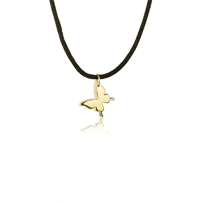 Pendente animals farfalla in oro giallo 18kt con laccio