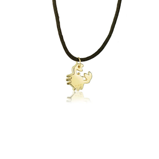 Pendente animals granchio in oro giallo 18kt con laccio