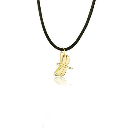 Pendente animals  libellula in oro giallo 18kt con laccio