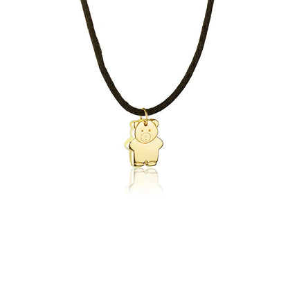Pendente animals orsetto in oro giallo 18kt con laccio