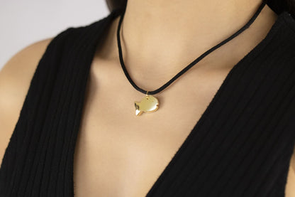 Pendente animals pesce in oro giallo 18kt con laccio