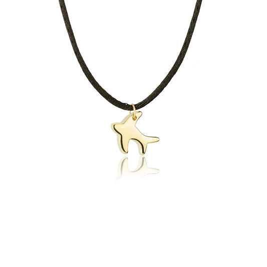Pendente animals rondine in oro giallo 18kt con laccio