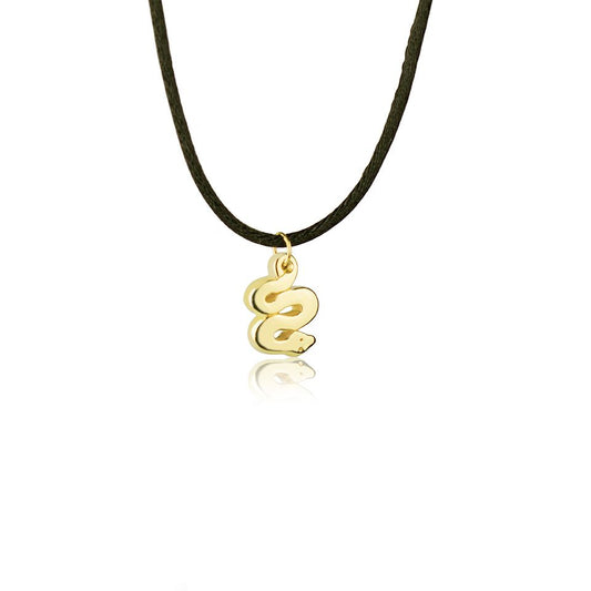 Pendente animals serpente in oro giallo 18kt con laccio