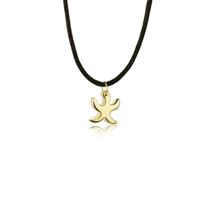 Pendente animals stella marina in oro giallo 18kt con laccio
