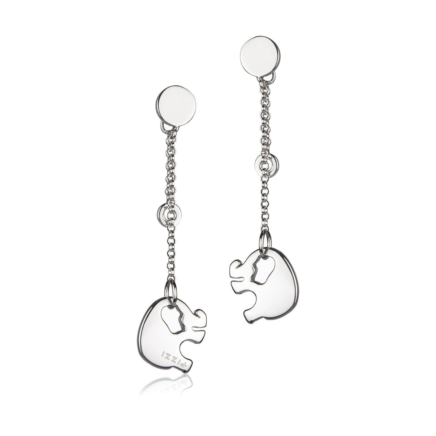 Silberne Kettenohrringe mit Elefantenanhänger