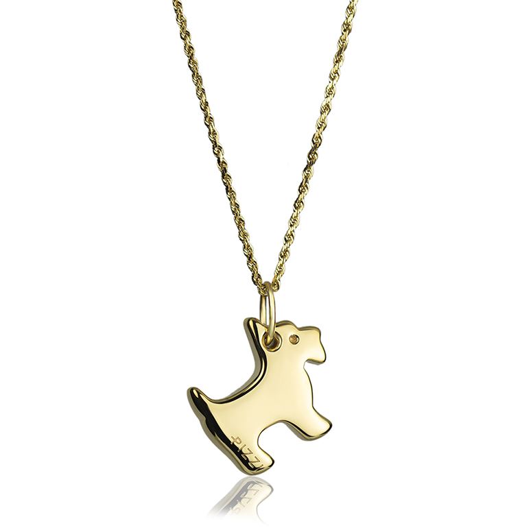 Collana in oro 18kt con pendente cane