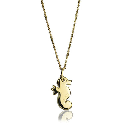 Collana in oro giallo 18kt con pendente cavalluccio marino