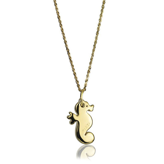 Collana in oro giallo 18kt con pendente cavalluccio marino