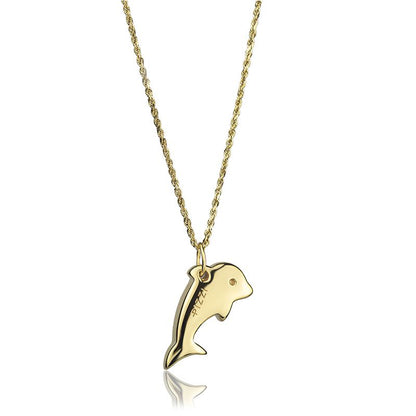 Collana in oro giallo 18kt con pendente delfino