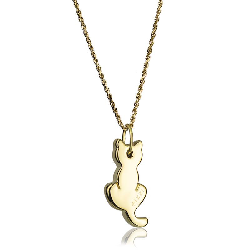 Collana in oro 18kt con pendente gatto
