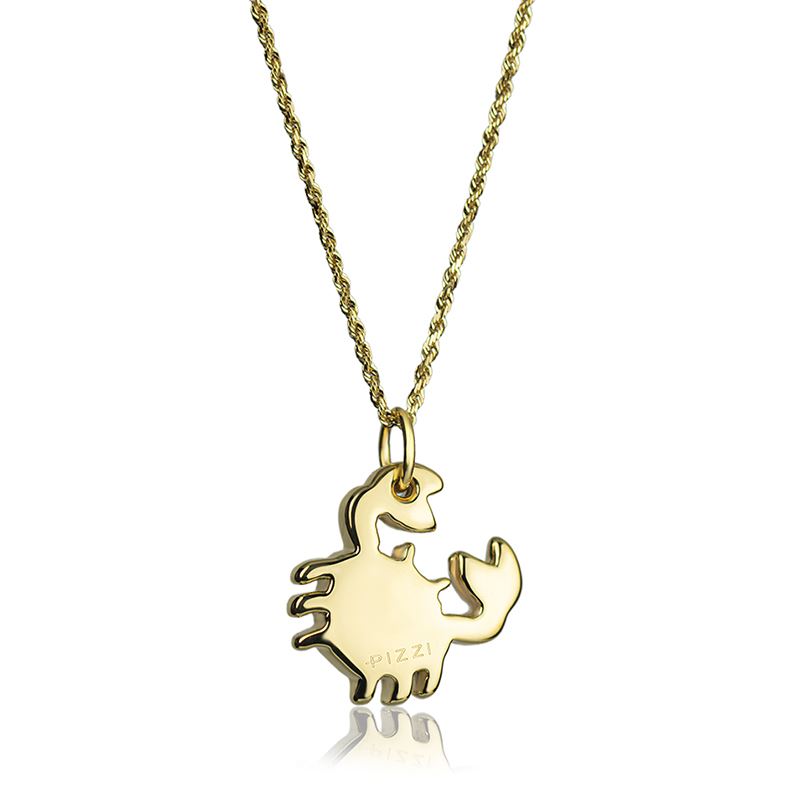 Collana in oro 18kt giallo con pendente granchio