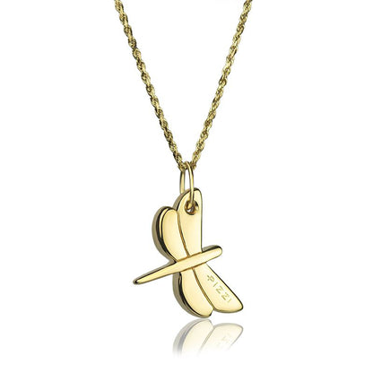 Collana in oro 18kt giallo con pendente libellula