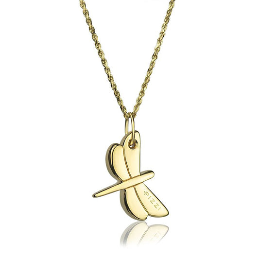 Collana in oro 18kt giallo con pendente libellula
