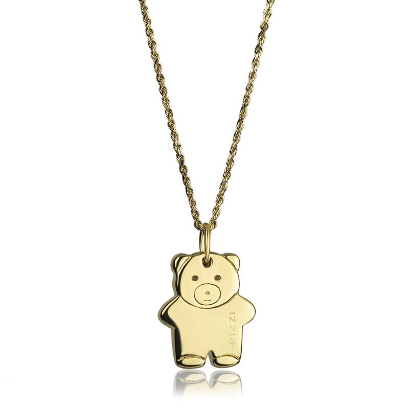 Collana in oro giallo 18kt con pendente orsetto