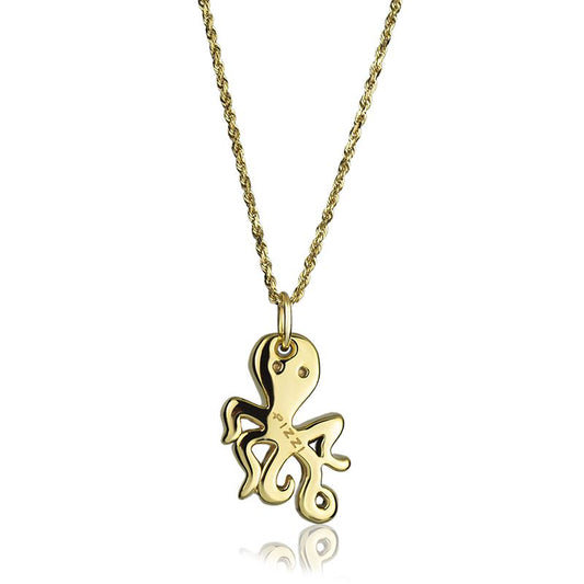 Collana in oro giallo 18kt con pendente polipo