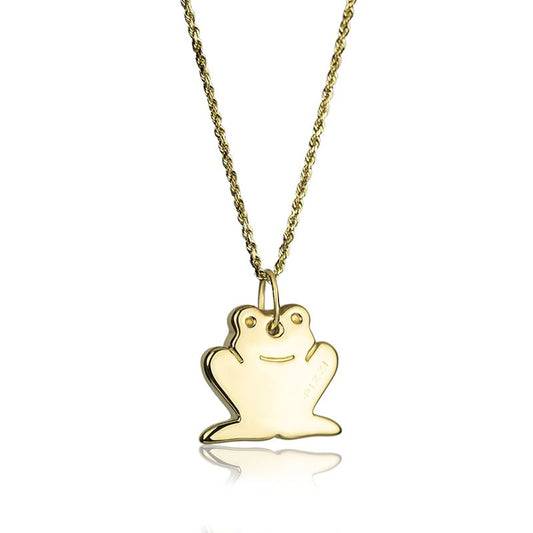 Collana in oro giallo 18kt con pendente rana