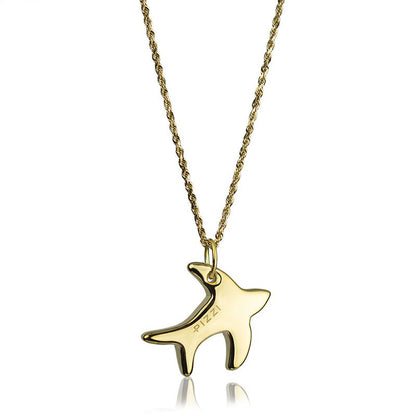 Collana in oro giallo 18kt con pendente rondine