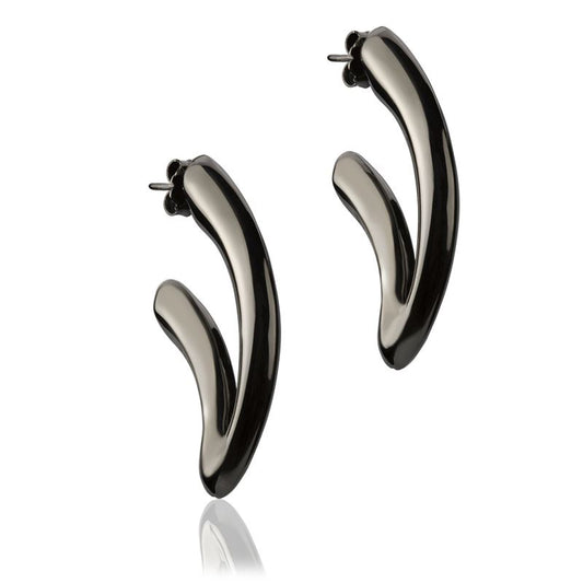 Orecchini argento rutenio a v