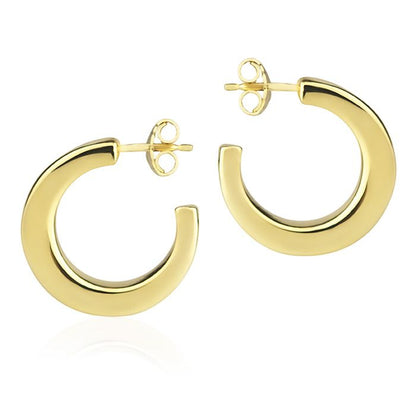 Orecchini in oro giallo 18k a cerchio da 20 mm sezione quadrata